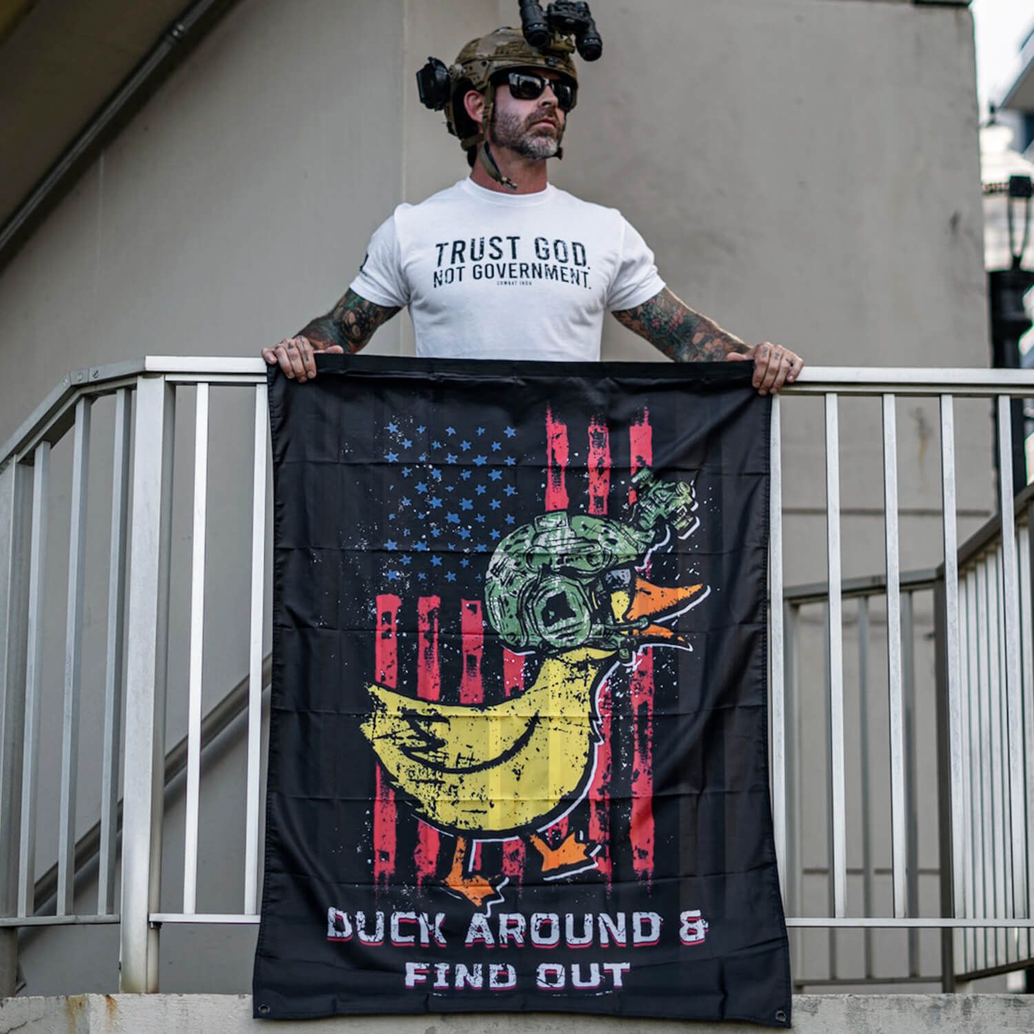 Duck Around & Find Out 3 X 4 Wall Flag - Combat Iron Apparel Co.