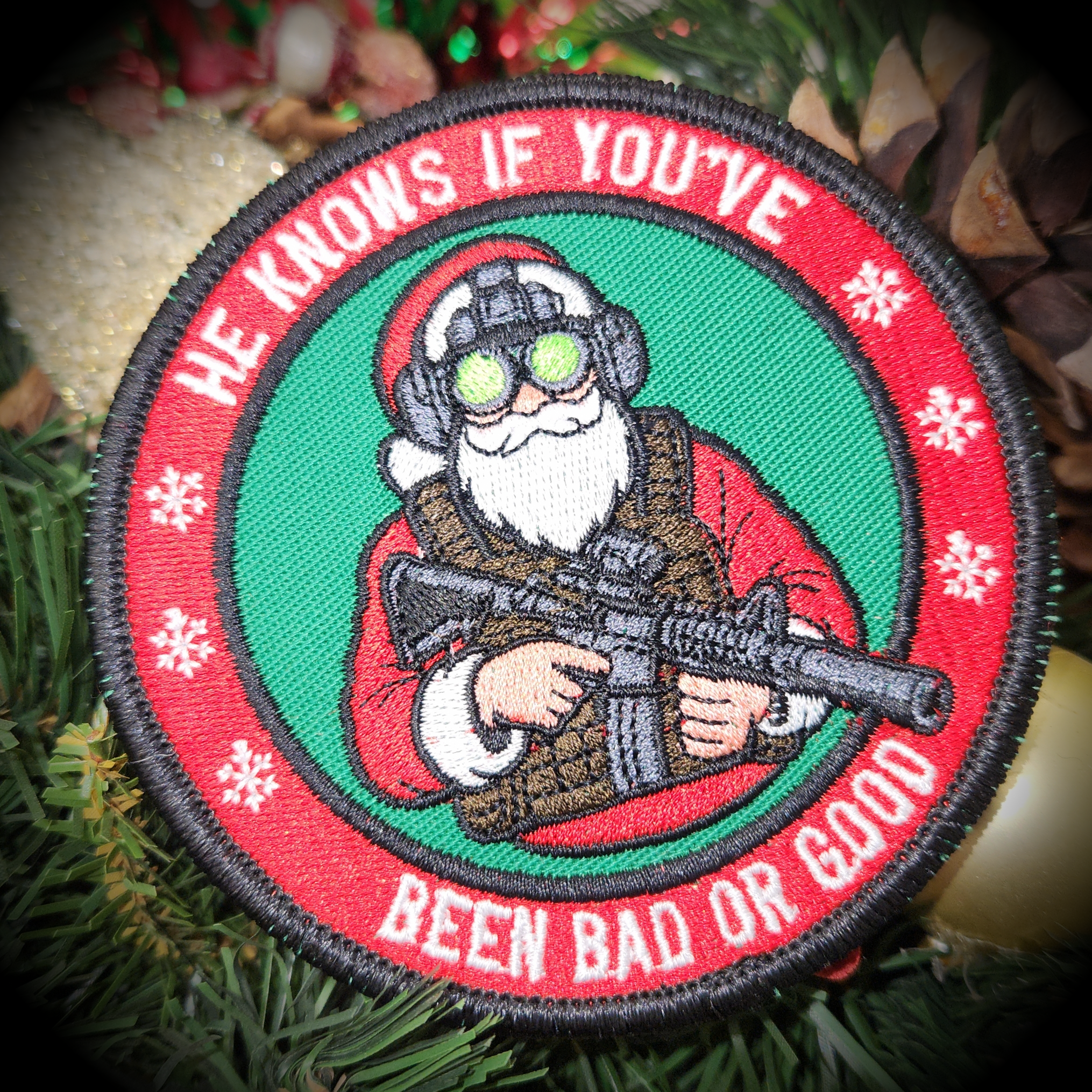 December 2025 POTM - He Knows If You've Been Bad Or Good - 4" Embroidered Patch