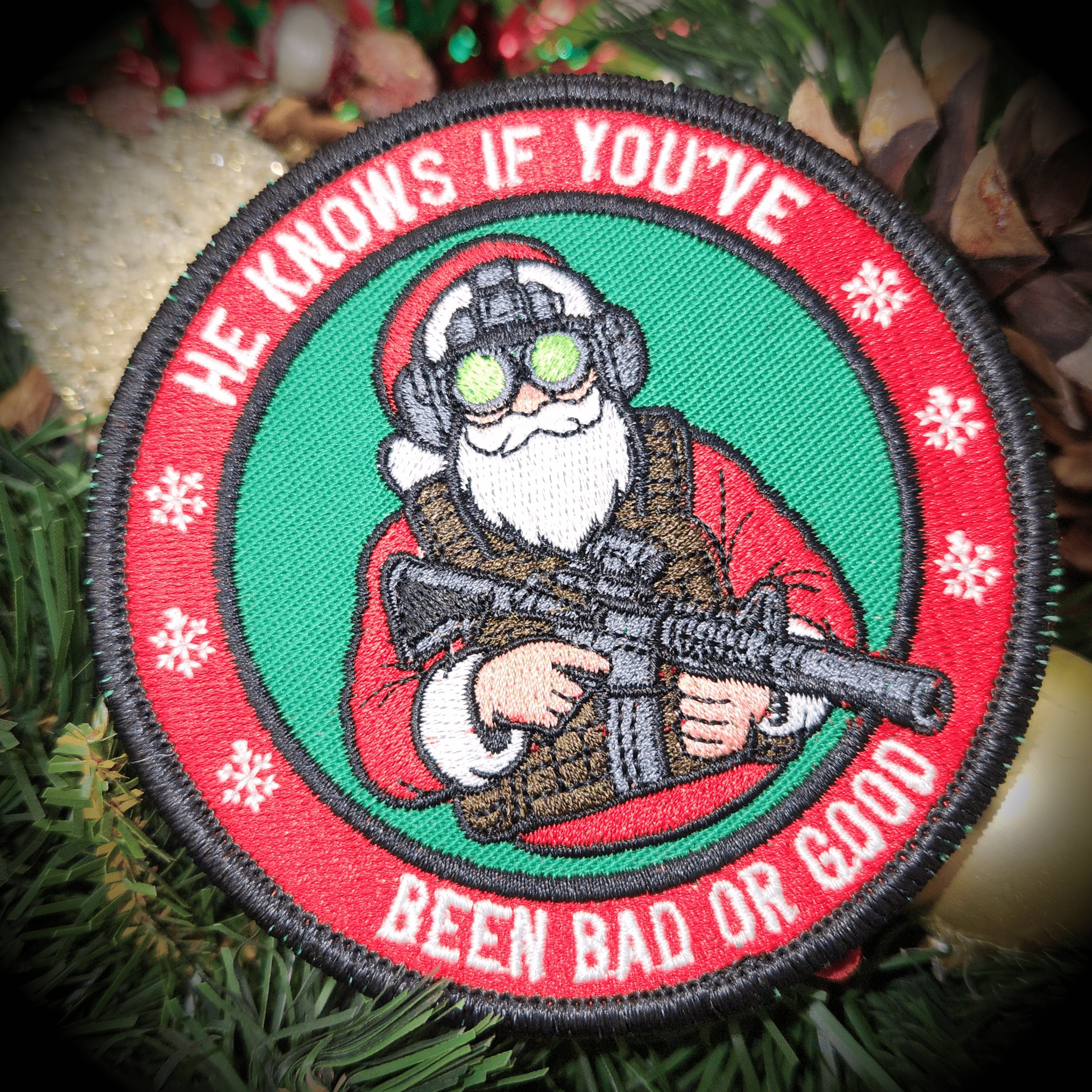 December 2025 POTM - He Knows If You've Been Bad Or Good - 4" Embroidered Patch