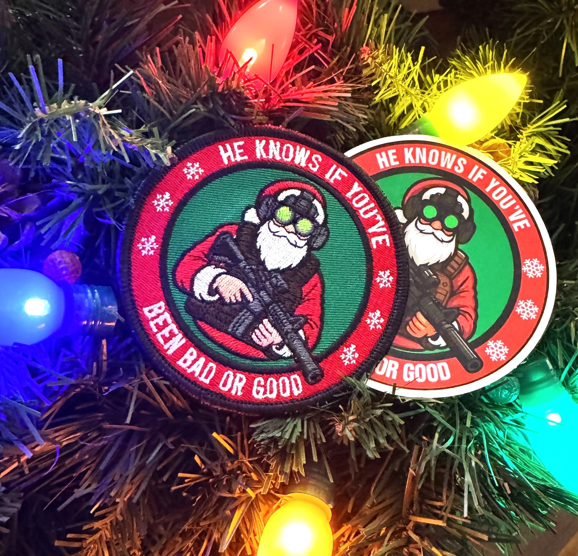 COMBO - POTM - December 2025 - He Knows If You've Been Bad Or Good - PATCH AND STICKER