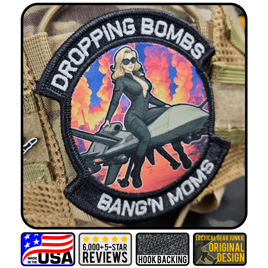 May 2025 POTM - Dropping Bombs - Bang'n Moms - 4" Subroidery Patch