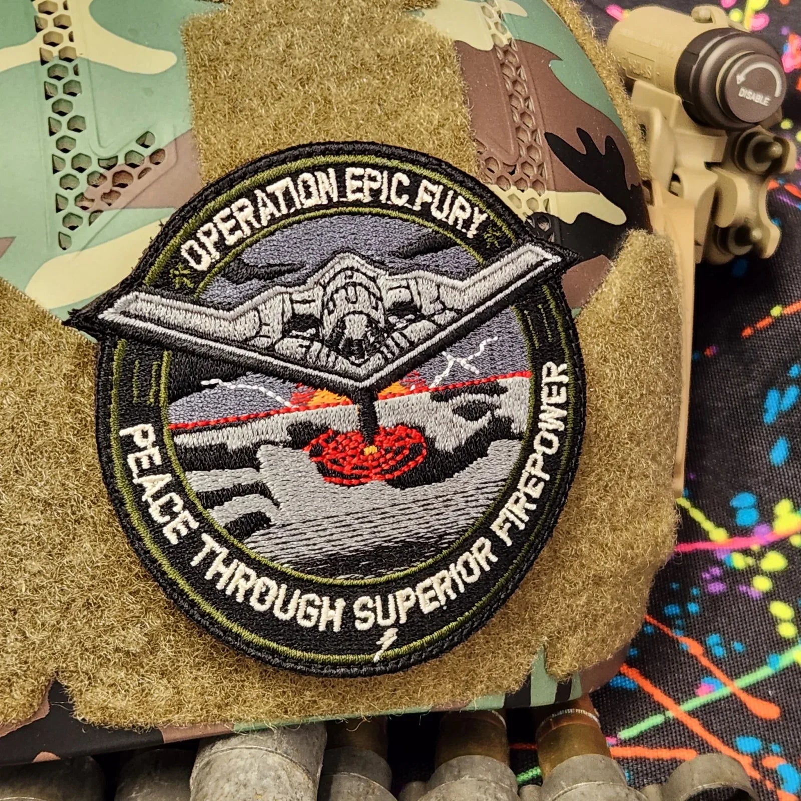 Operation Epic Fury - Peace Through Superior Firepower - 3.5" Embroidered Patch