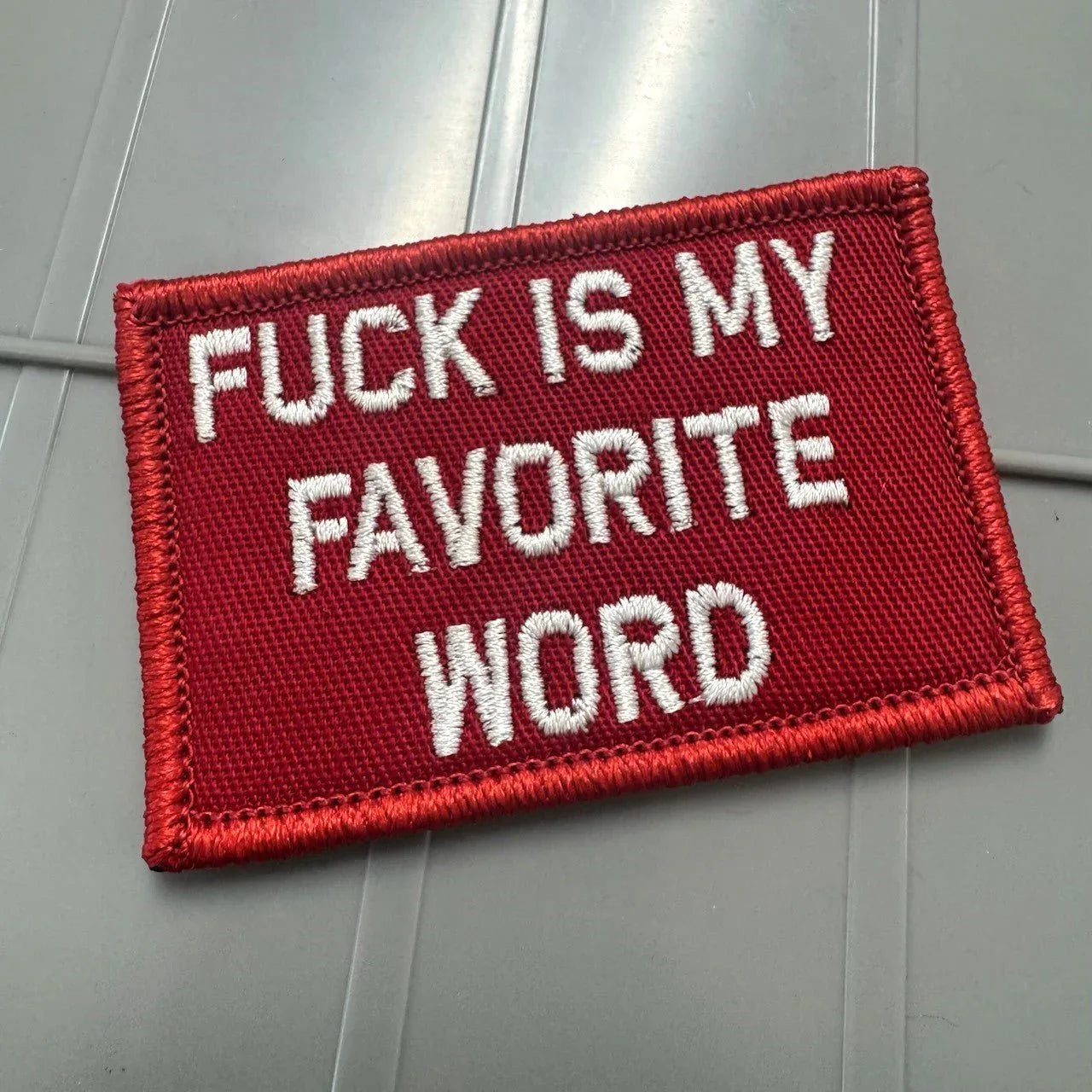 As Seen on Socials - Fuck Is My Favorite Word - 2x3 Patch - Red w/White