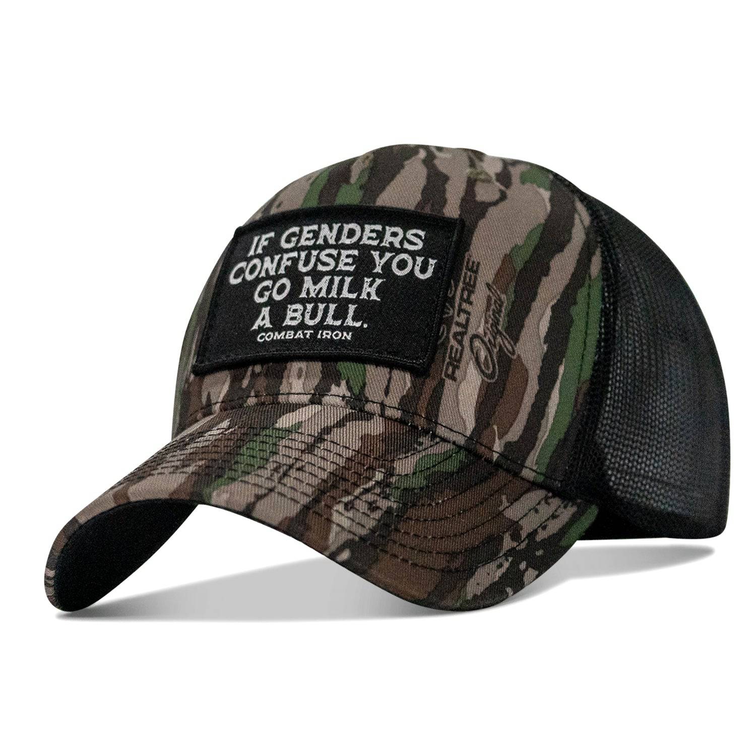 If Genders Confuse You, Go Milk A Bull Patch Snapback Hat - Combat Iron Apparel Co.