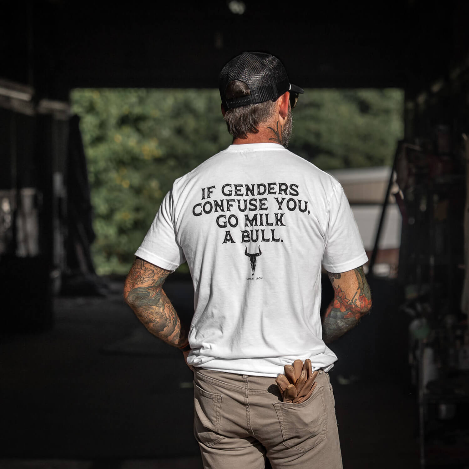 If Genders Confuse You, Go Milk a Bull Men's T-Shirt - Combat Iron Apparel Co.
