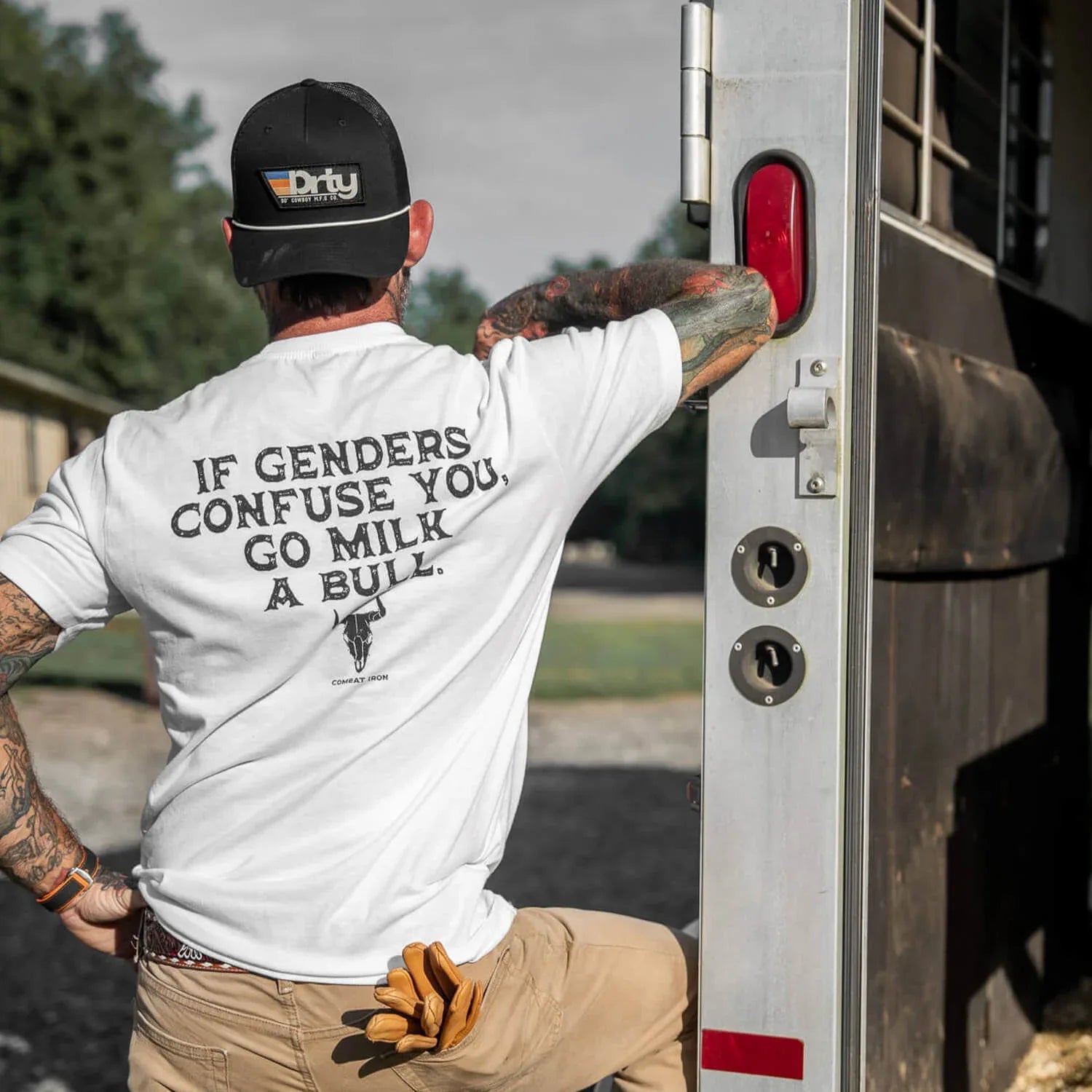 If Genders Confuse You, Go Milk a Bull Men's T-Shirt - Combat Iron Apparel Co.