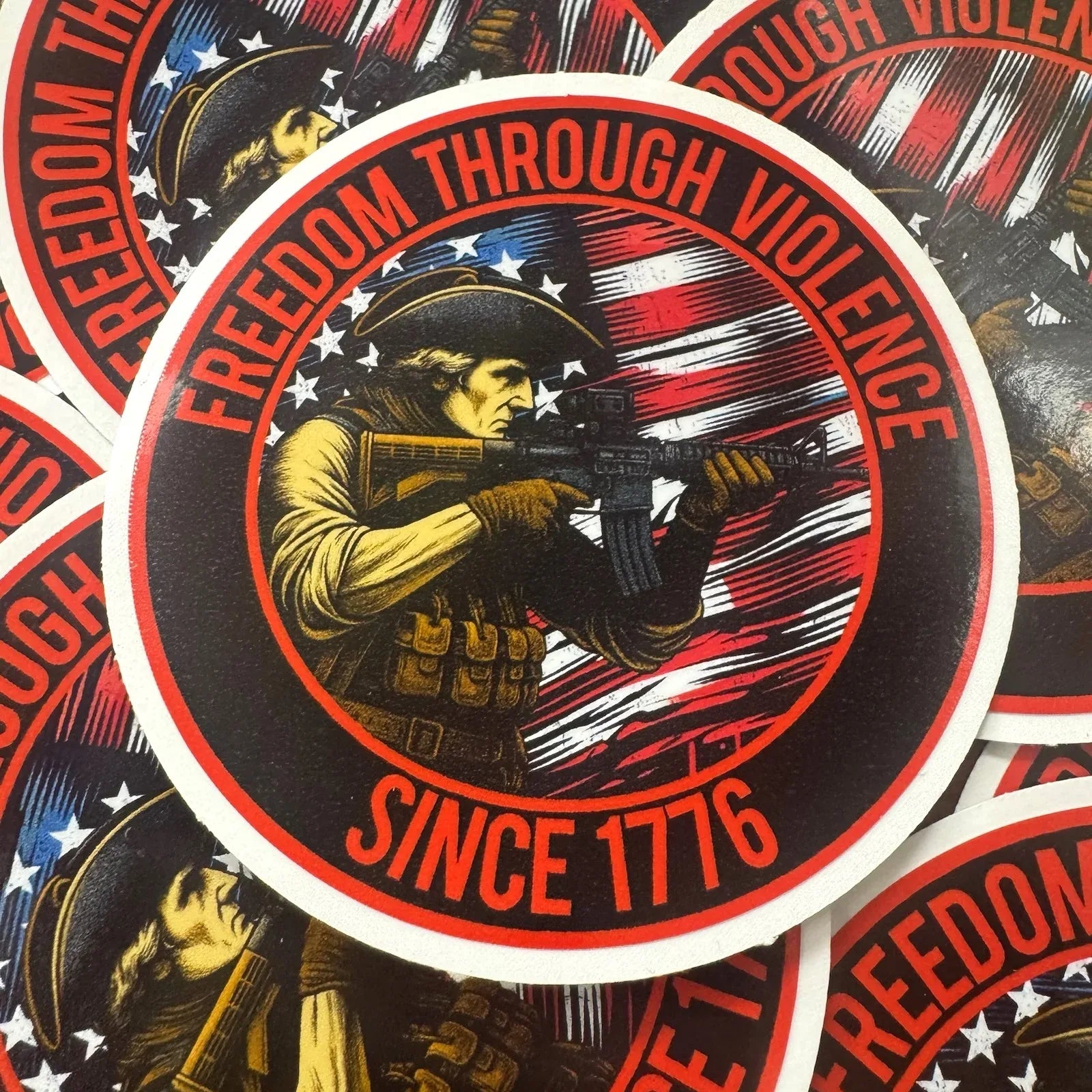 July 2025 POTM - Freedom Through Violence - Since 1776 - 3.25" Sticker