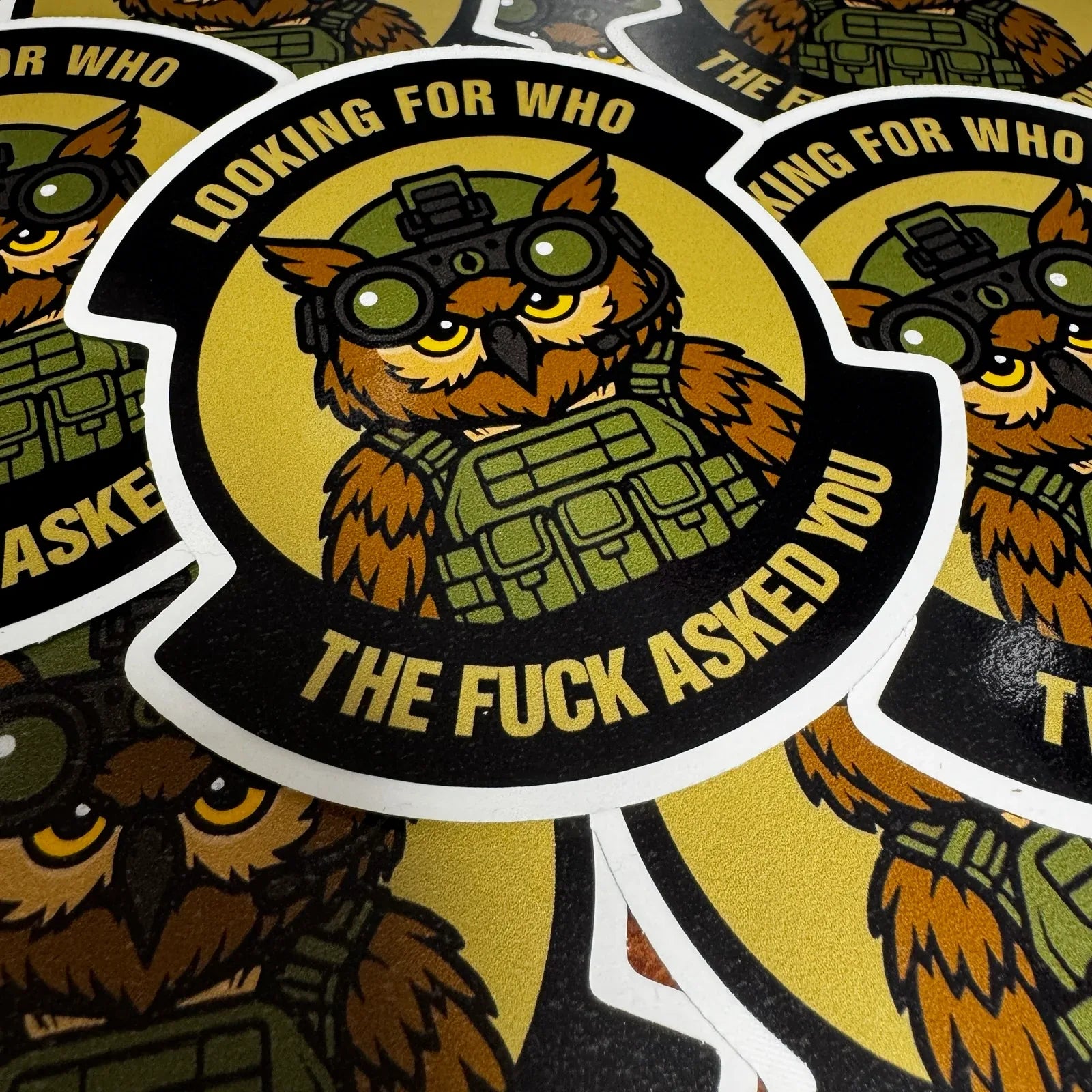 Tactical Owl - Looking For WHO The Fuck Asked You - 3.75" Sticker