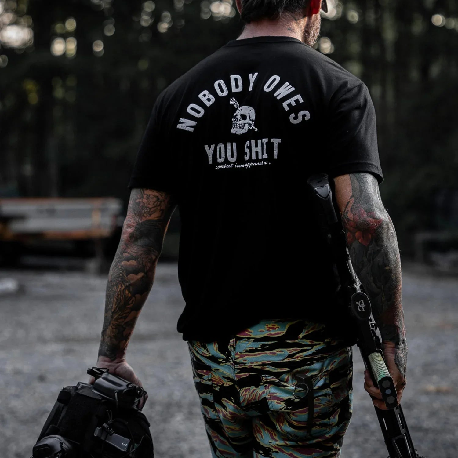 Nobody Owes You Shit Skull Men's T-Shirt - Combat Iron Apparel Co.