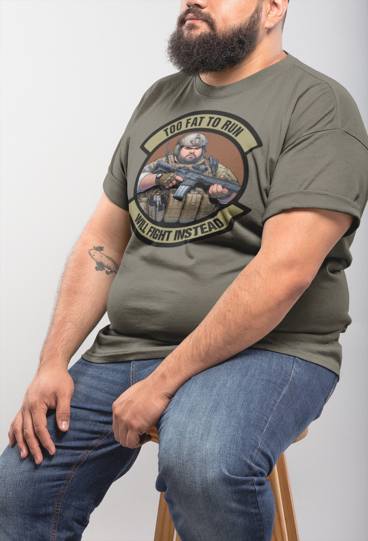 Too fat to run, will fight instead! - Fat Father - Unisex T-Shirt