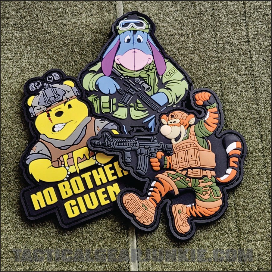 Tactical Trio - Tactical Pooh Squad Bundle - 3 Patch Pack with 3 Stickers