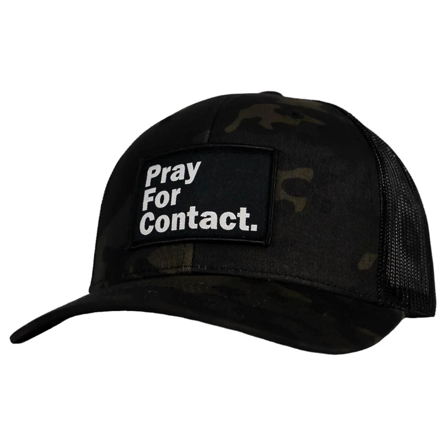 PRAY FOR CONTACT Patch Snapback HAT - Combat Iron Apparel Co.