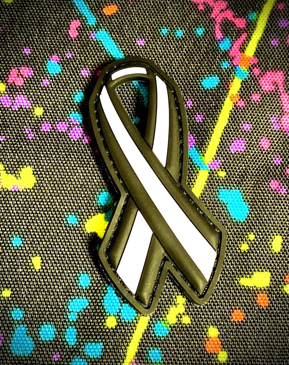 Cancer Ribbon - 3 inch PVC Patch - Purple