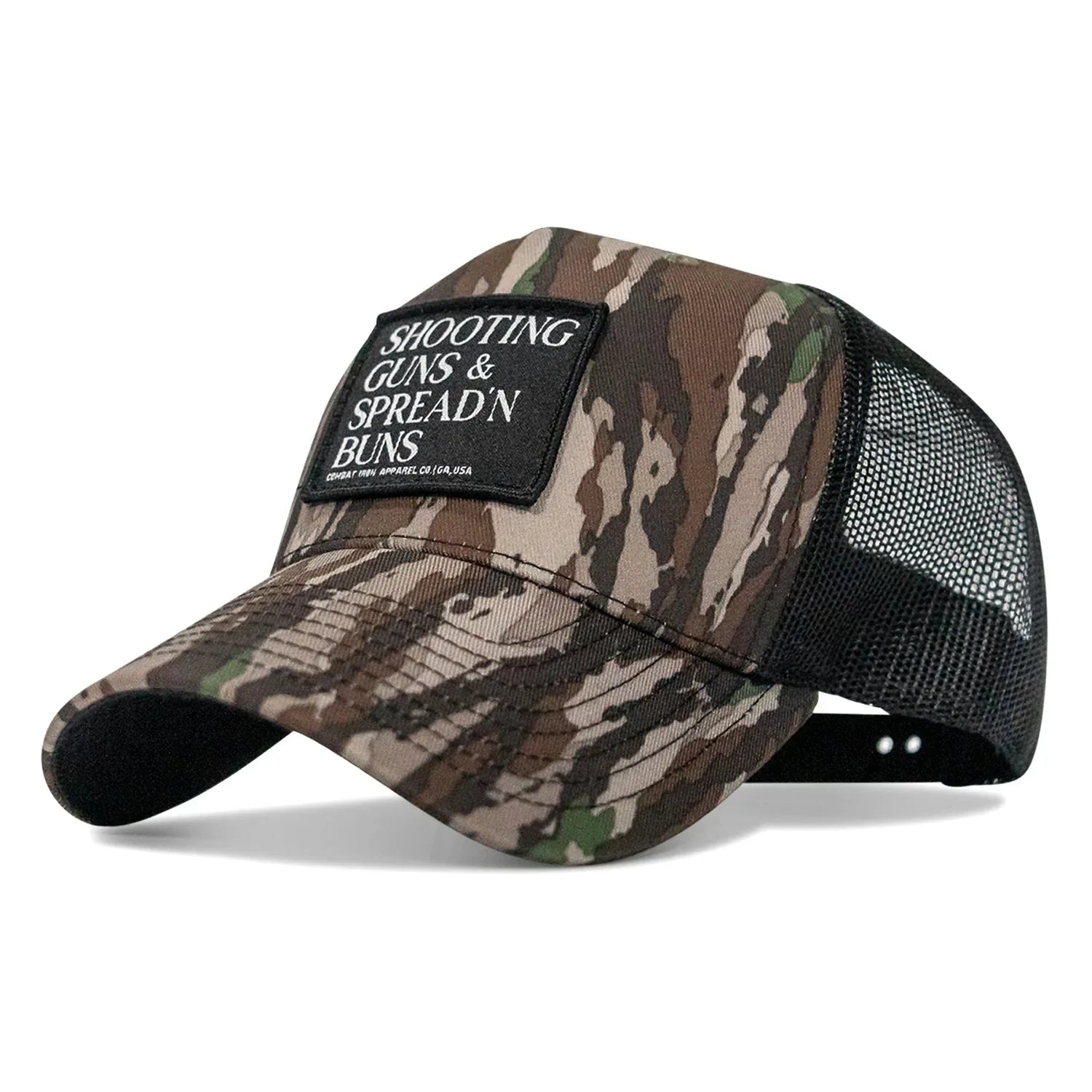 Shooting Guns & Spread'n Buns Patch Snapback Hat - Combat Iron Apparel Co.