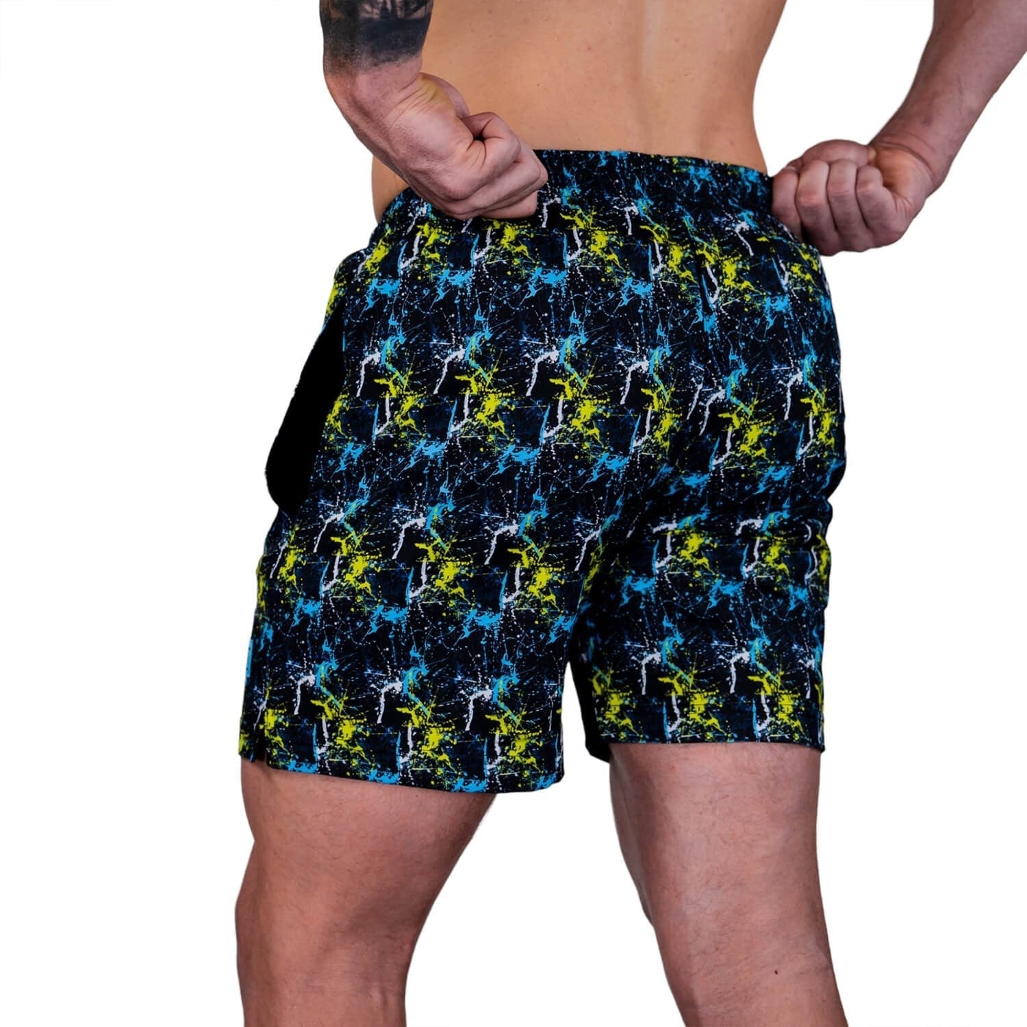 Men's Performance Training Shorts V3 | 5.5" Inseam | Neon Splatter - Combat Iron Apparel Co.