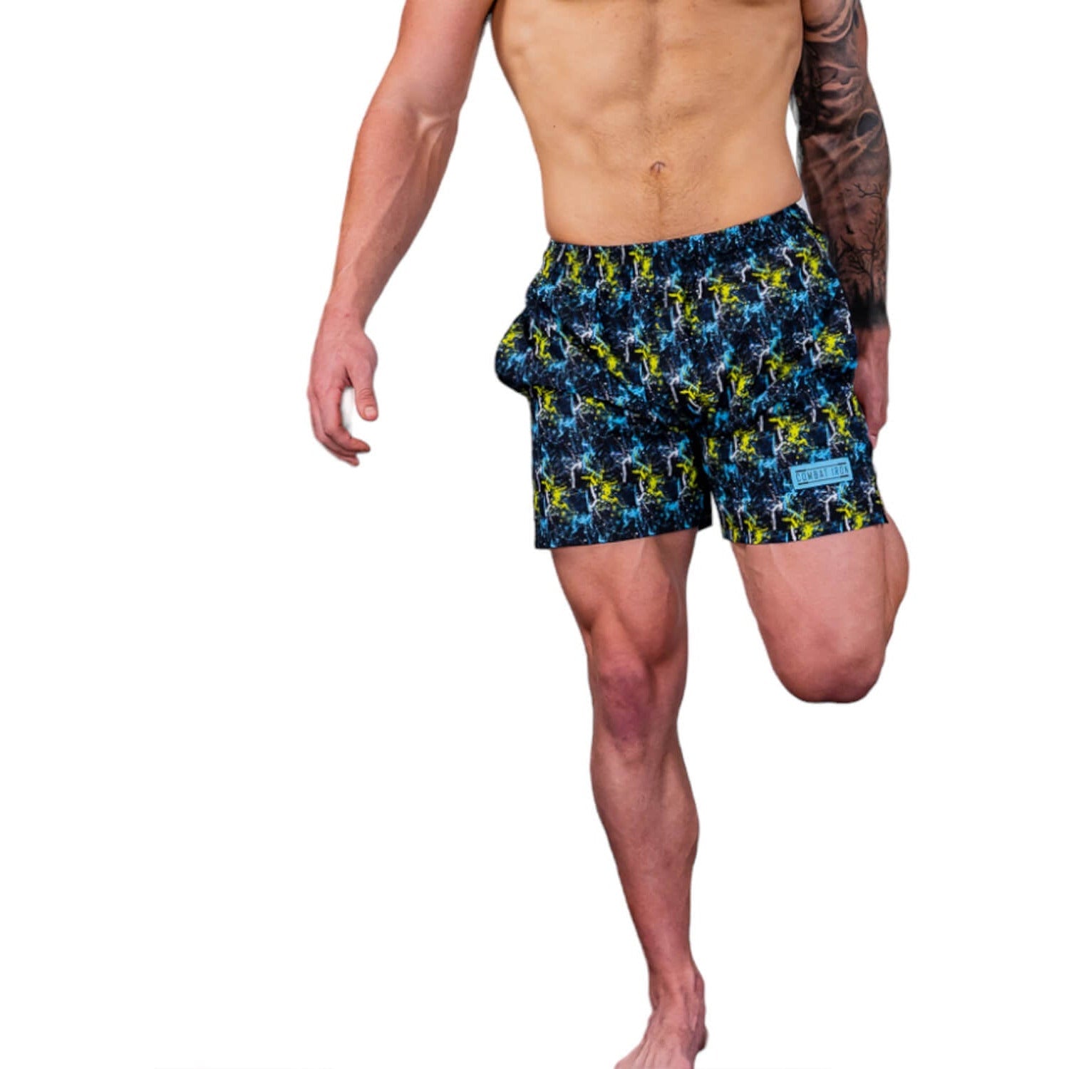 Men's Performance Training Shorts V3 | 5.5" Inseam | Neon Splatter - Combat Iron Apparel Co.