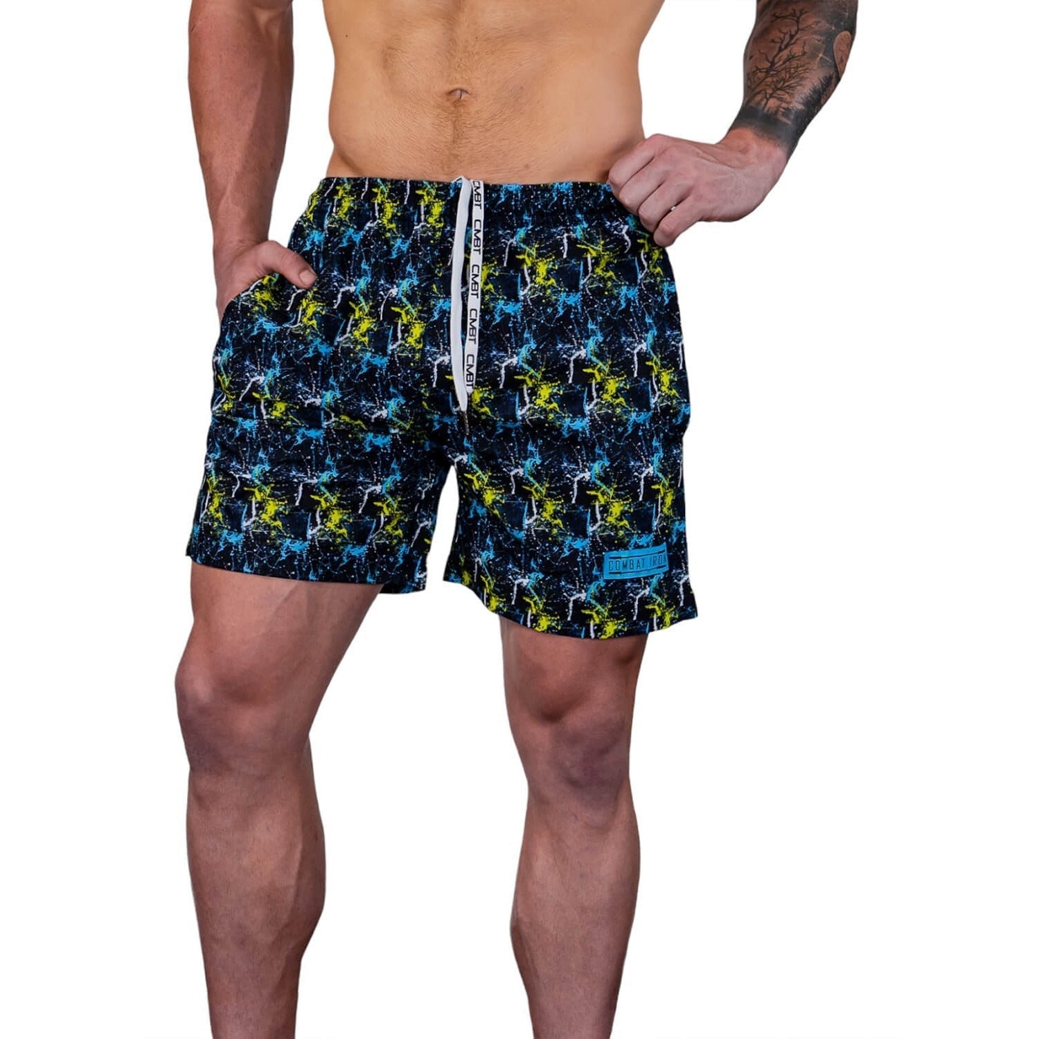 Men's Performance Training Shorts V3 | 5.5" Inseam | Neon Splatter - Combat Iron Apparel Co.