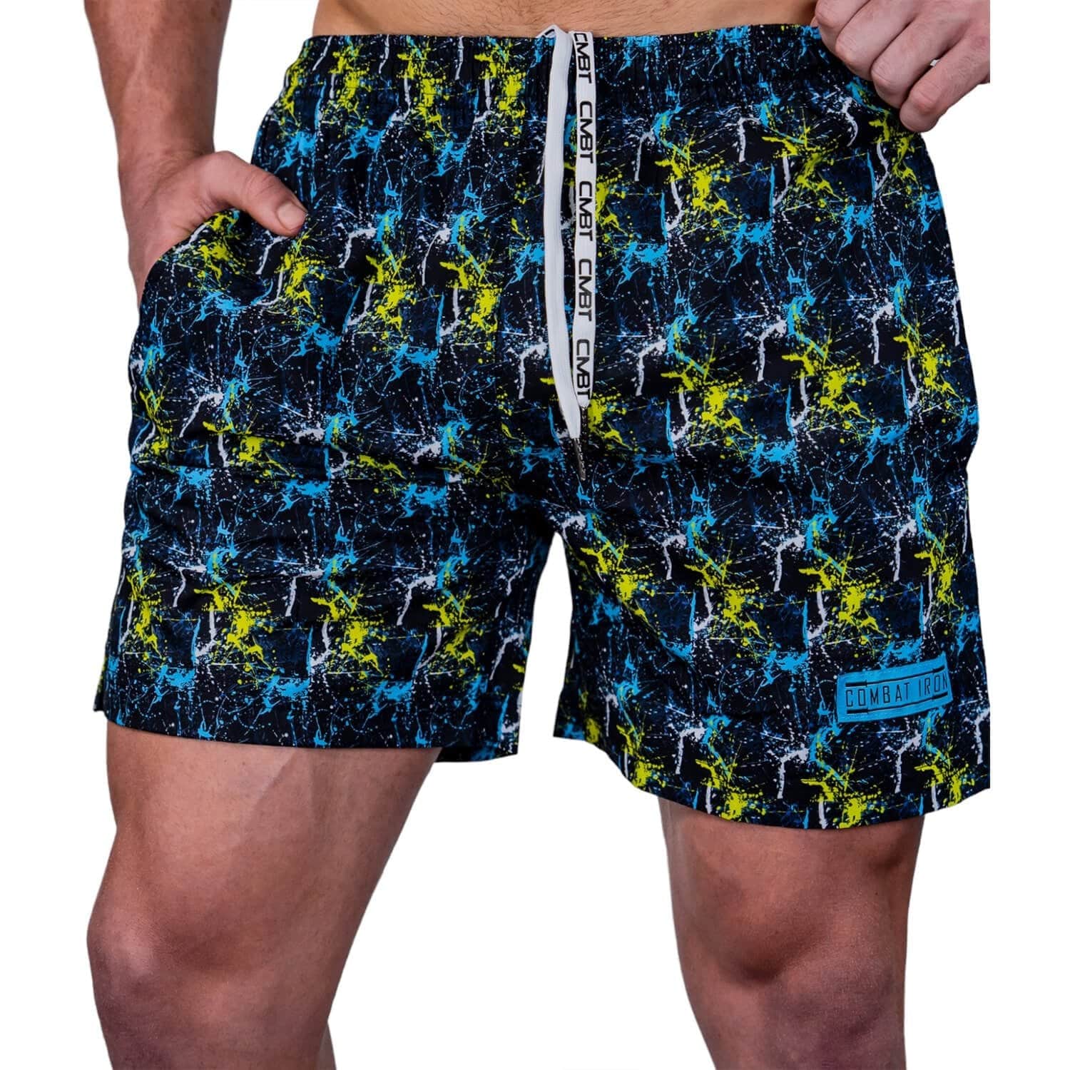 Men's Performance Training Shorts V3 | 5.5" Inseam | Neon Splatter - Combat Iron Apparel Co.