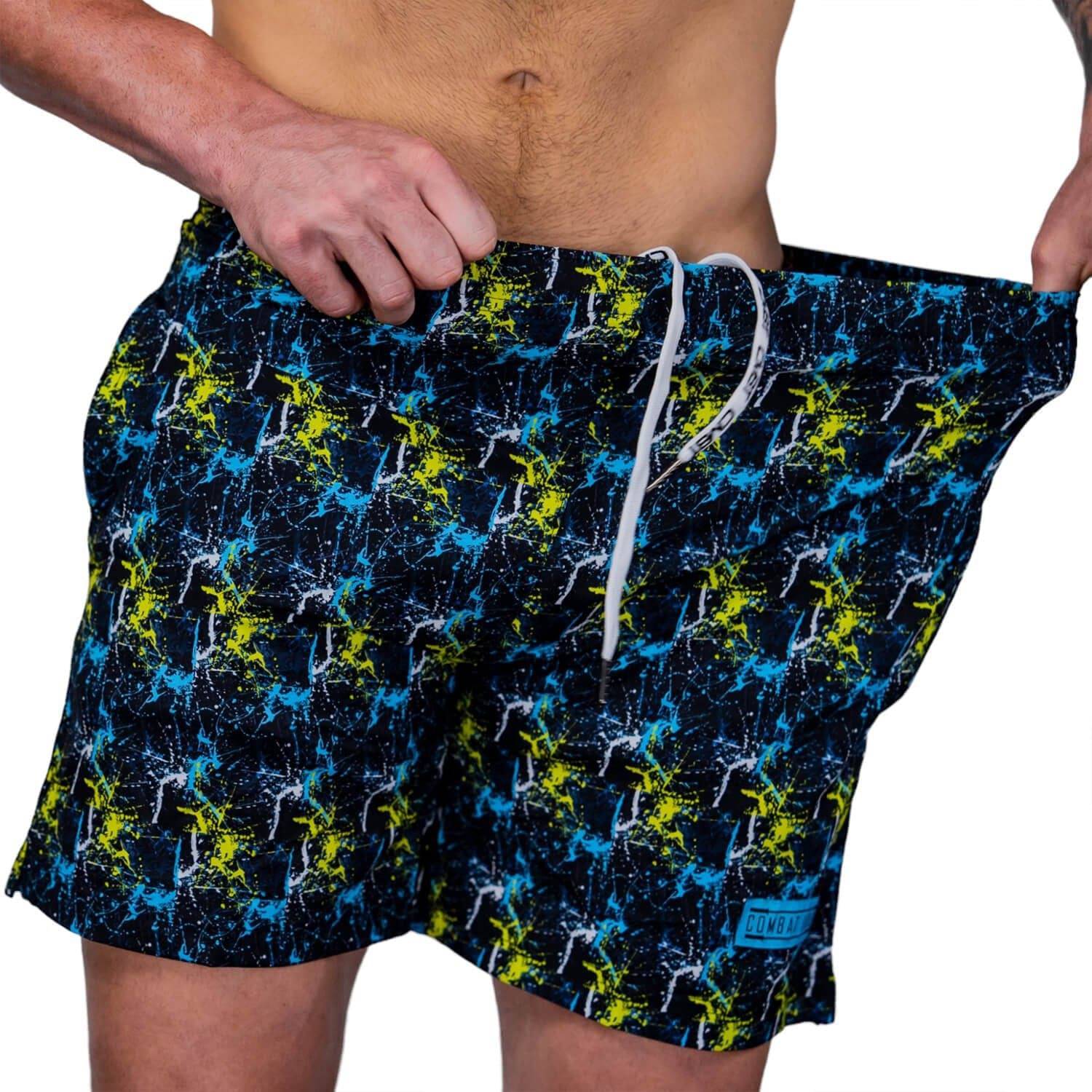 Men's Performance Training Shorts V3 | 5.5" Inseam | Neon Splatter - Combat Iron Apparel Co.
