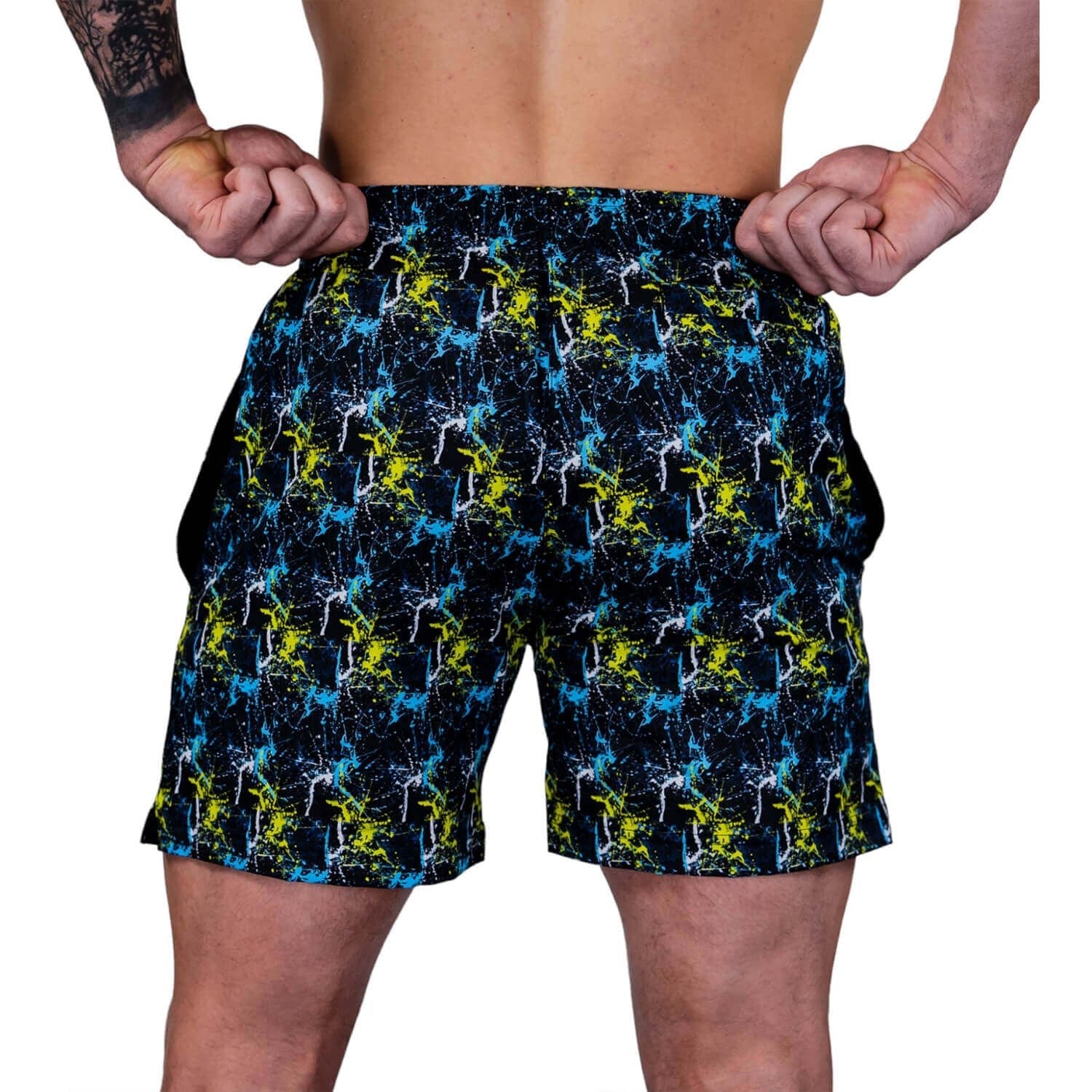 Men's Performance Training Shorts V3 | 5.5" Inseam | Neon Splatter - Combat Iron Apparel Co.