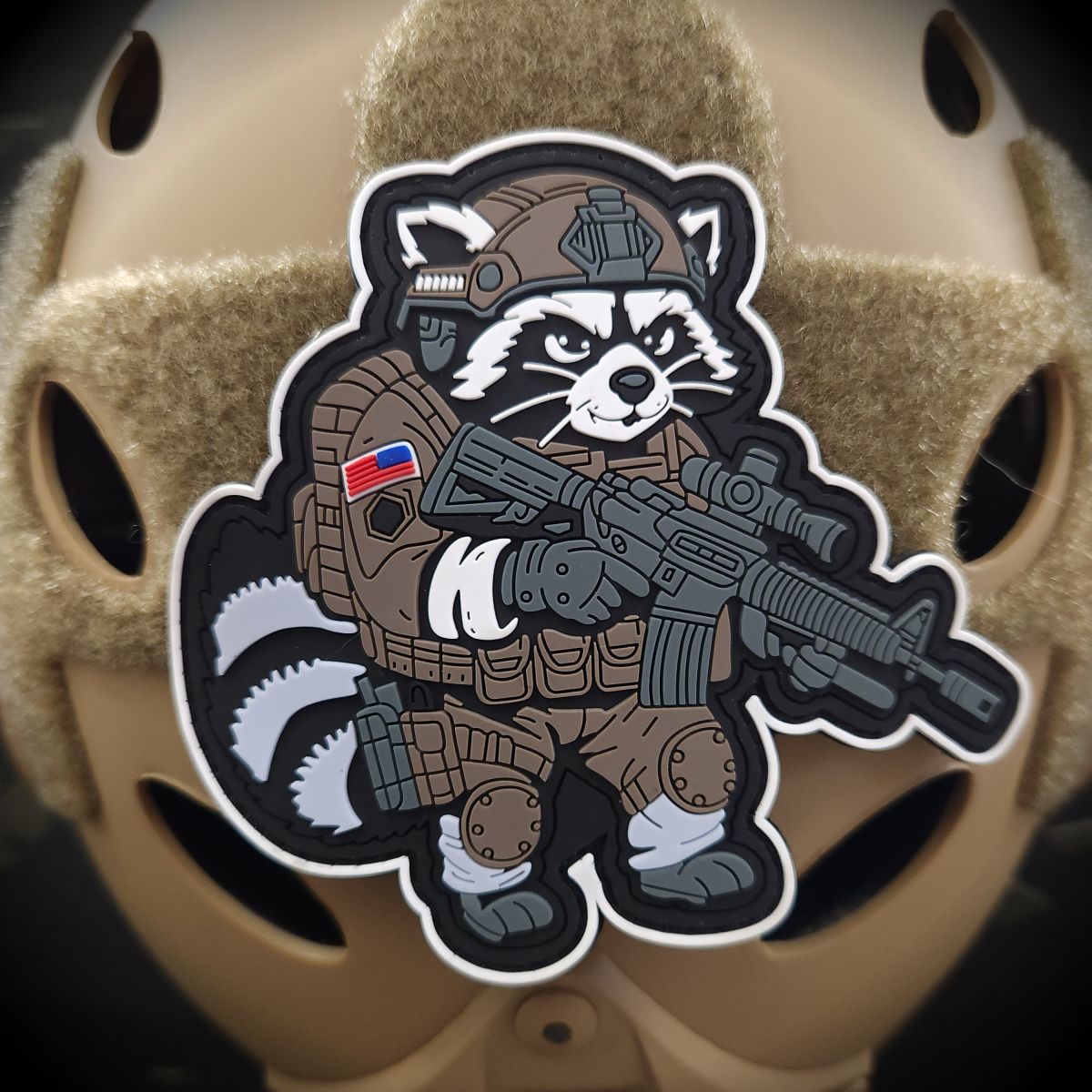 "Street Cat Collection" Patch 2 - Trash Panda - Tactical Raccoon - 4" PVC Patch