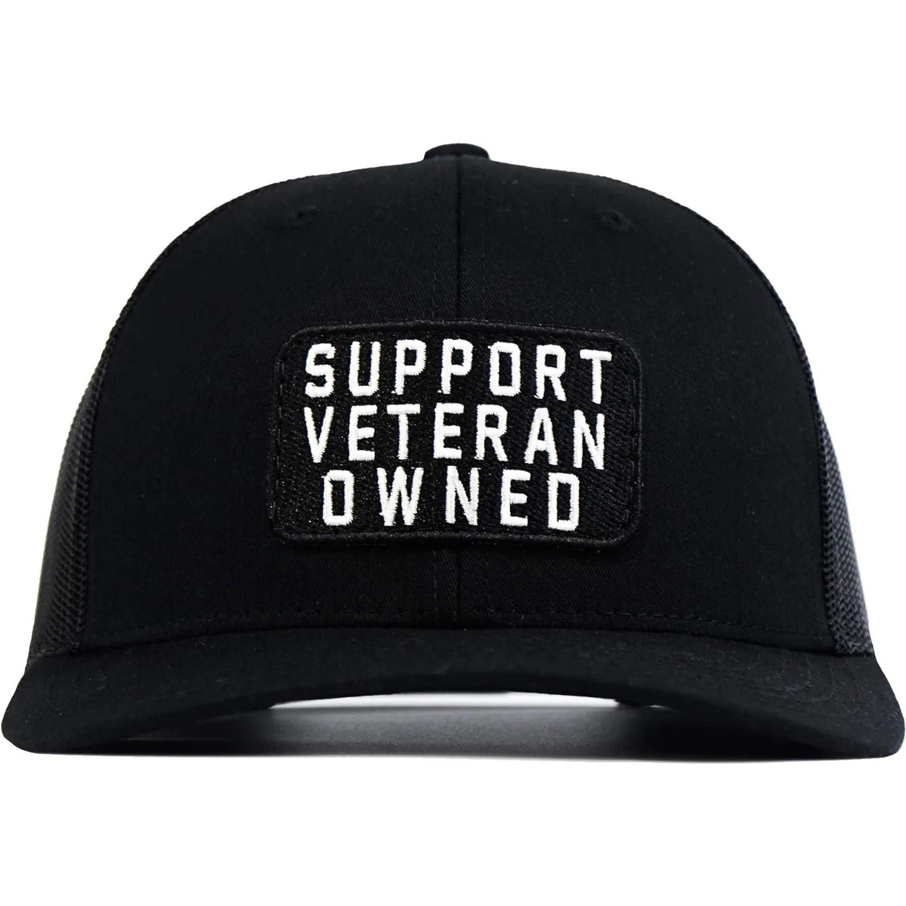 Support Veteran Owned Patch Mid-Profile Mesh Snapback - Combat Iron Apparel Co.