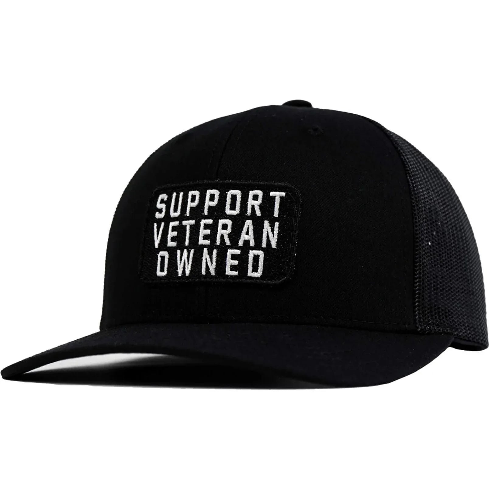 Support Veteran Owned Patch Mid-Profile Mesh Snapback - Combat Iron Apparel Co.