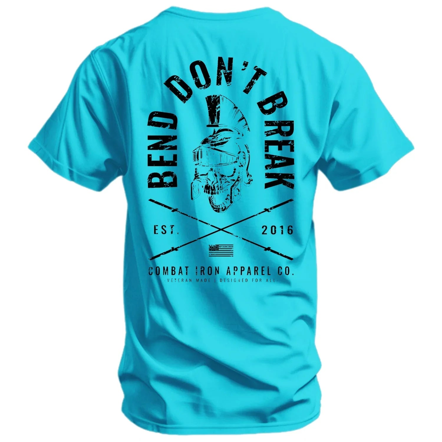 Bend Don't Break Barbell Skull Men's T-Shirt - Combat Iron Apparel Co.