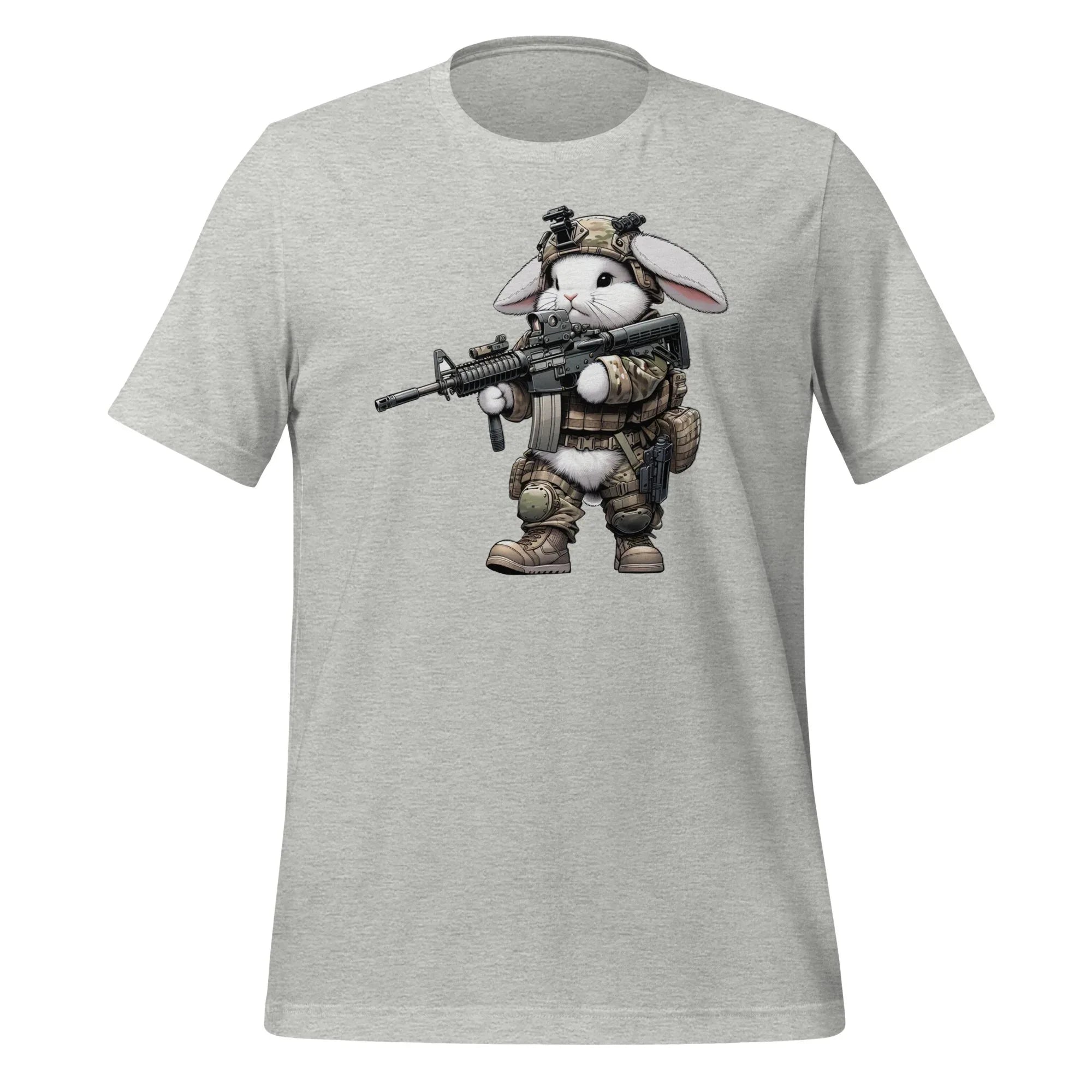 US Tactical Battle Bunny carrying AR15 in the ready Position - Mini Morale - Unisex T-Shirt Bad Bunny Collection