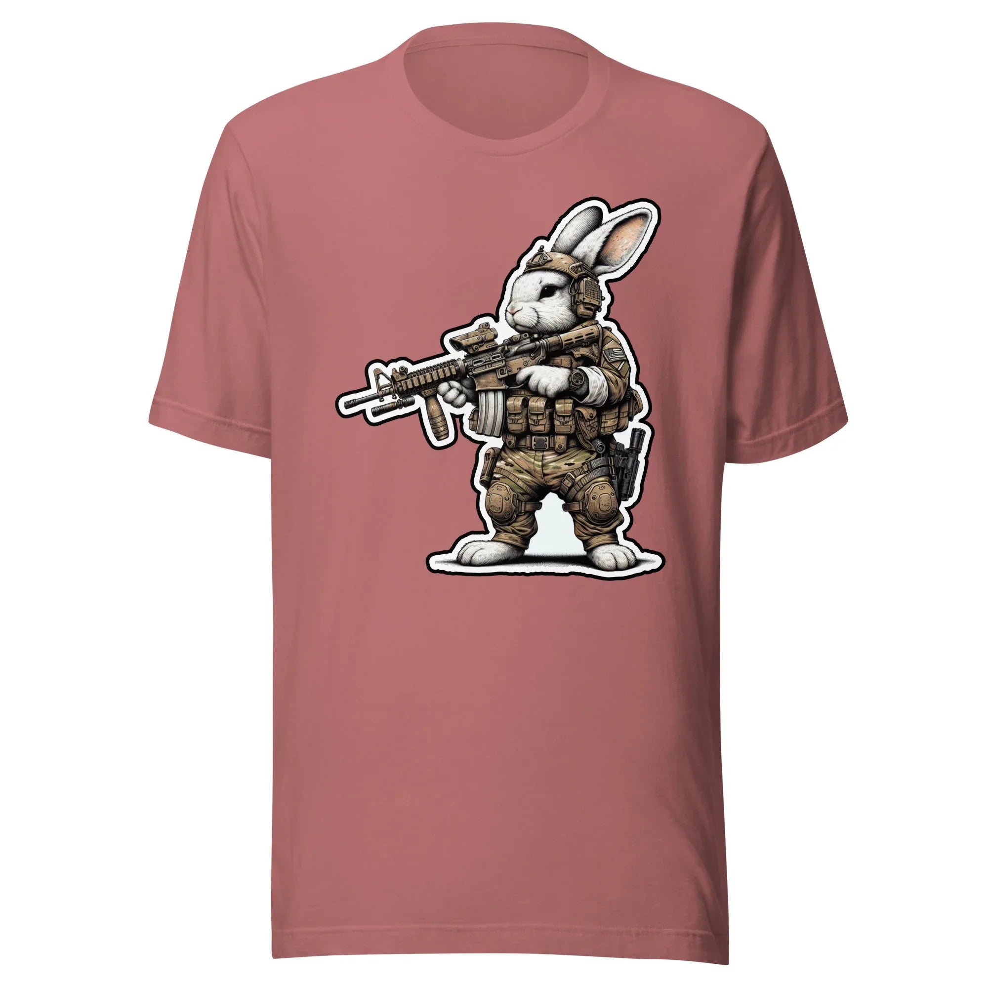 US Tactical Easter Bunny carrying AR15 in the ready Position - Mini Morale - Unisex T-Shirt Bad Bunny Collection