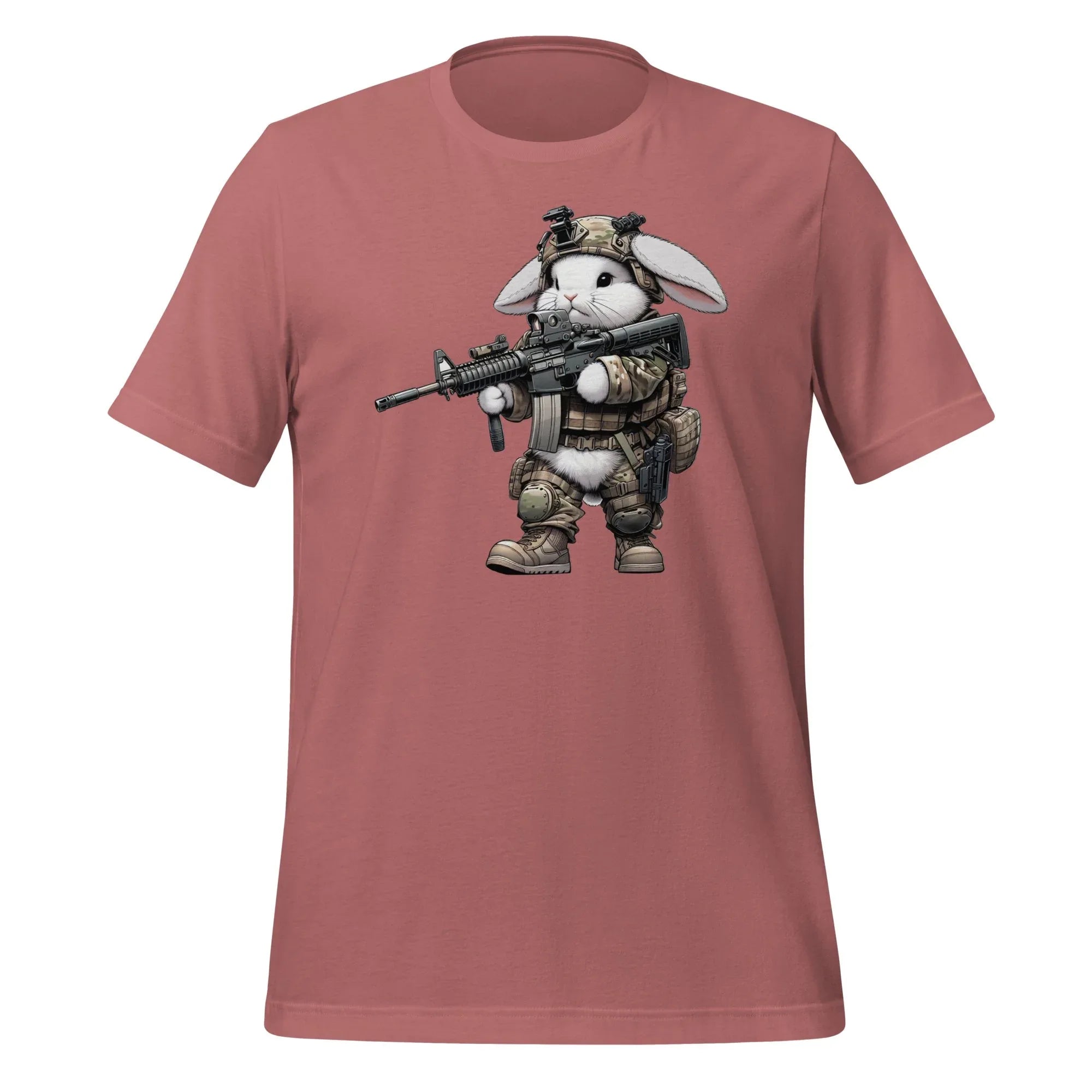 US Tactical Battle Bunny carrying AR15 in the ready Position - Mini Morale - Unisex T-Shirt Bad Bunny Collection