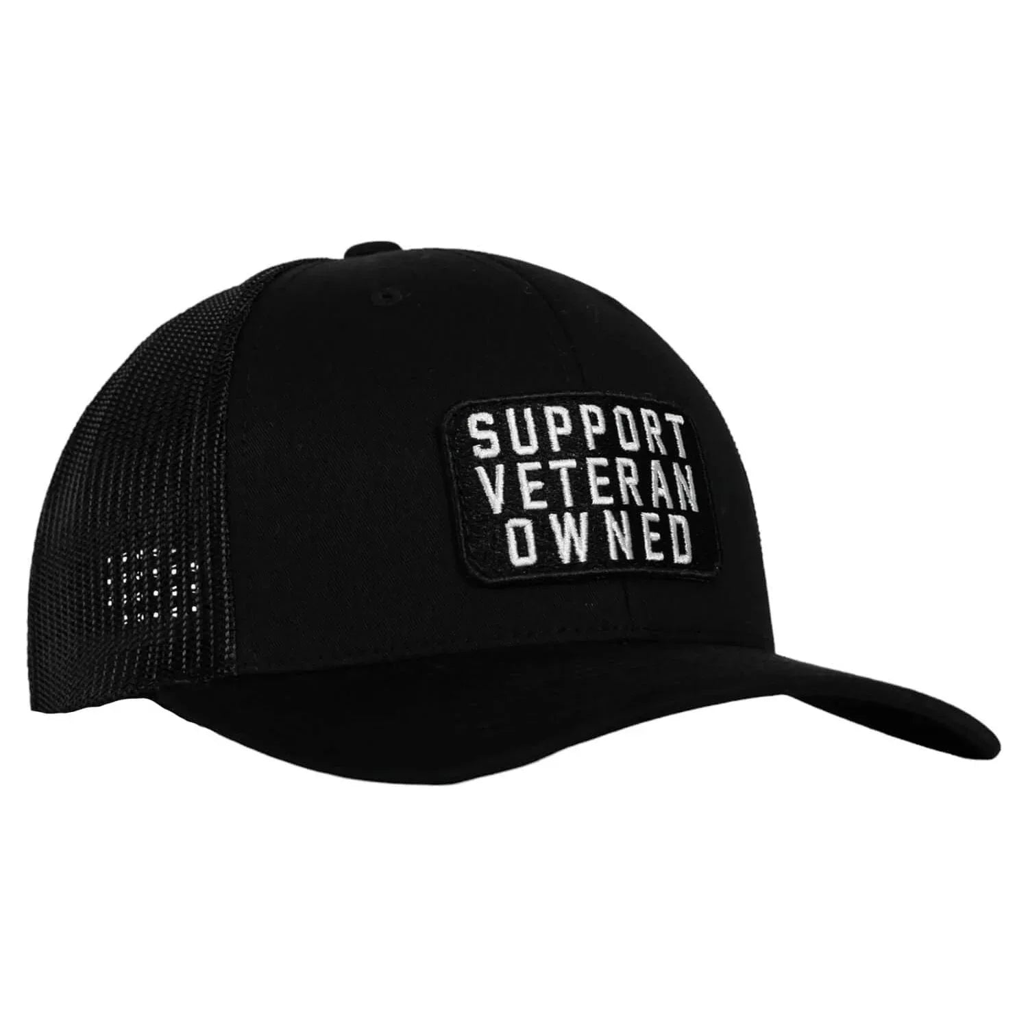 Support Veteran Owned Patch Mid-Profile Mesh Snapback - Combat Iron Apparel Co.
