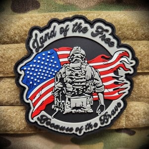 Tactical Gear Junkie Patches Full Color Land of the Free Because of the Brave - 3.75 inch PVC Patch