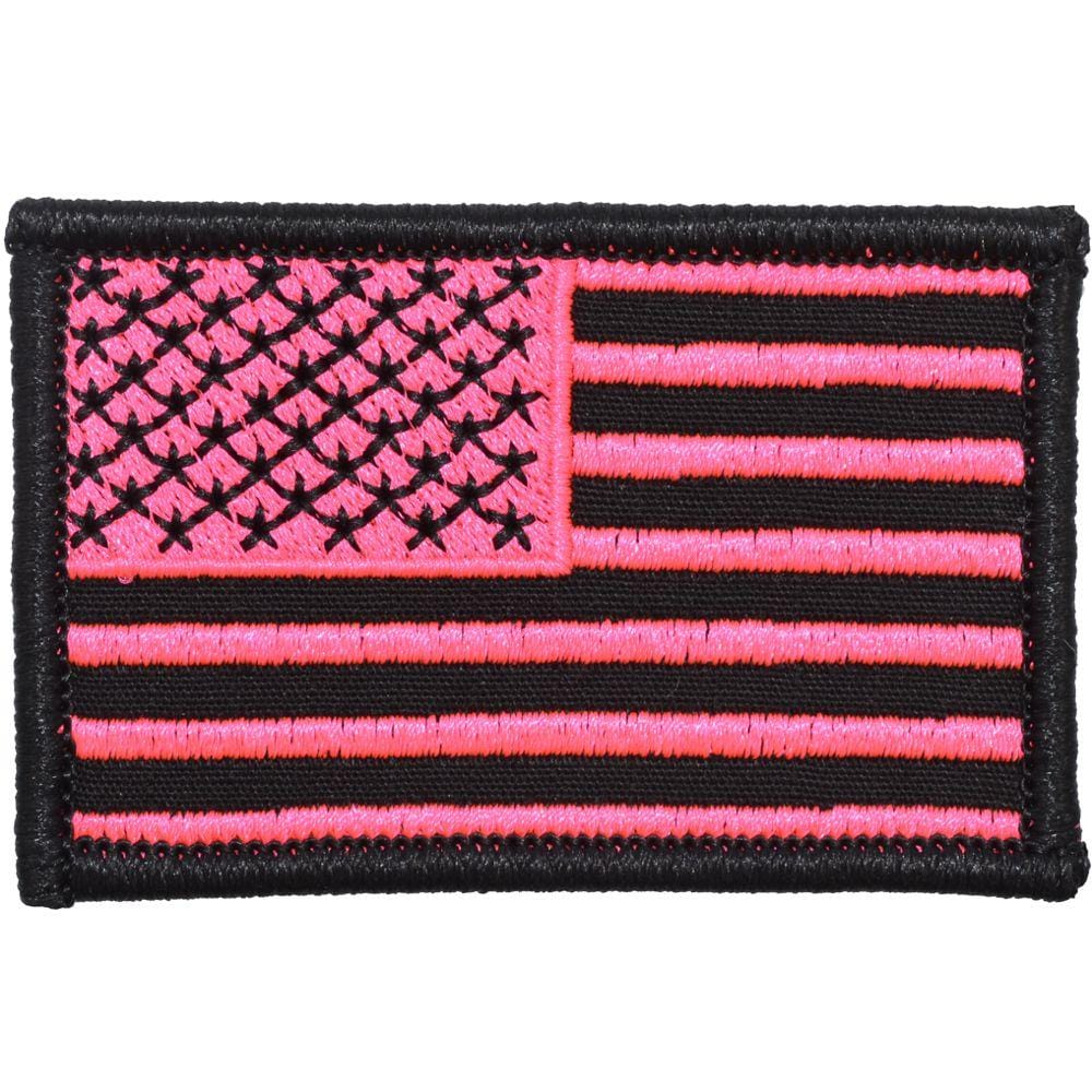 US Flag - 2x3 Patch - Black w/ Hot Pink