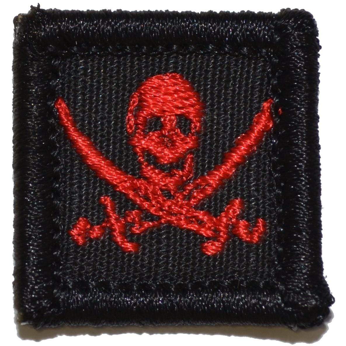 Tactical Gear Junkie Patches Black w/ Red Pirate Jolly Roger - 1x1 Patch