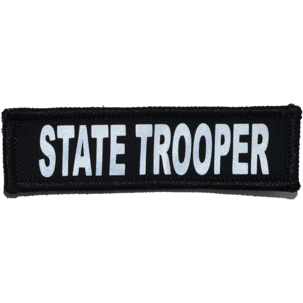 Tactical Gear Junkie Patches Black State Trooper Reflective - 1x3.75 Patch
