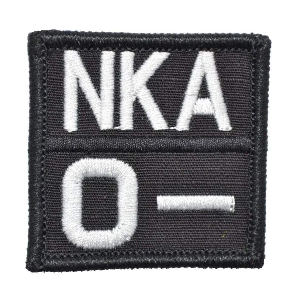 Tactical Gear Junkie Patches Black Blood Type and Allergy - 2x2 Patch