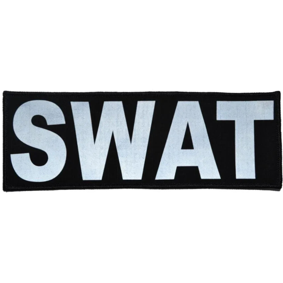 Tactical Gear Junkie Patches Black SWAT Reflective - 3x9 Patch