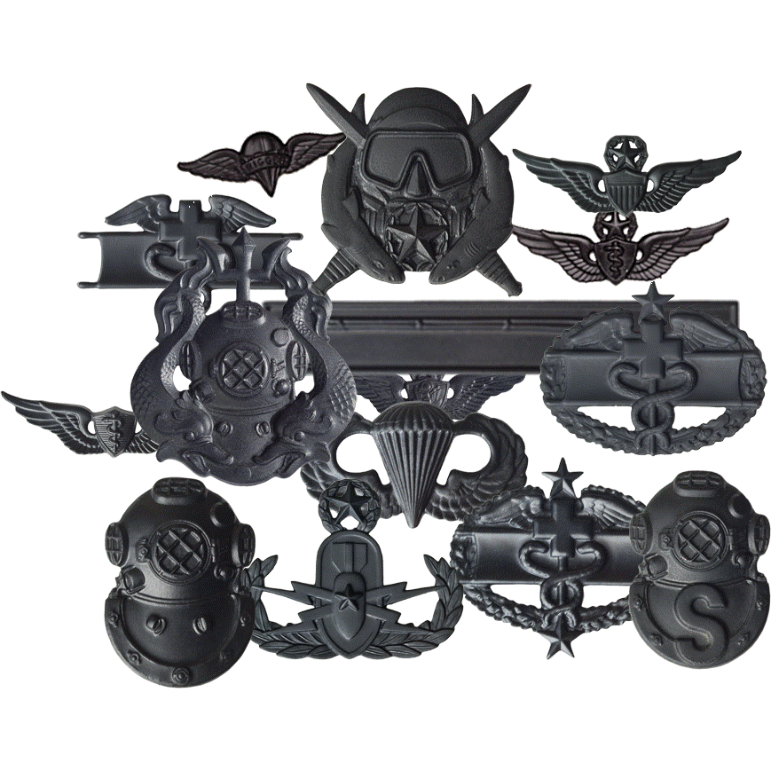 Tactical Gear Junkie Skill Badges Subdued Skill Badge - Pin-On- Black Metal