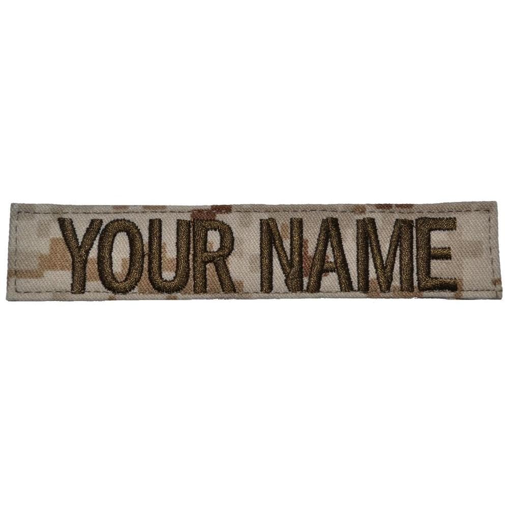 Tactical Gear Junkie Name Tapes Single Custom Name Tape w/ Hook Fastener Backing - Desert Marpat