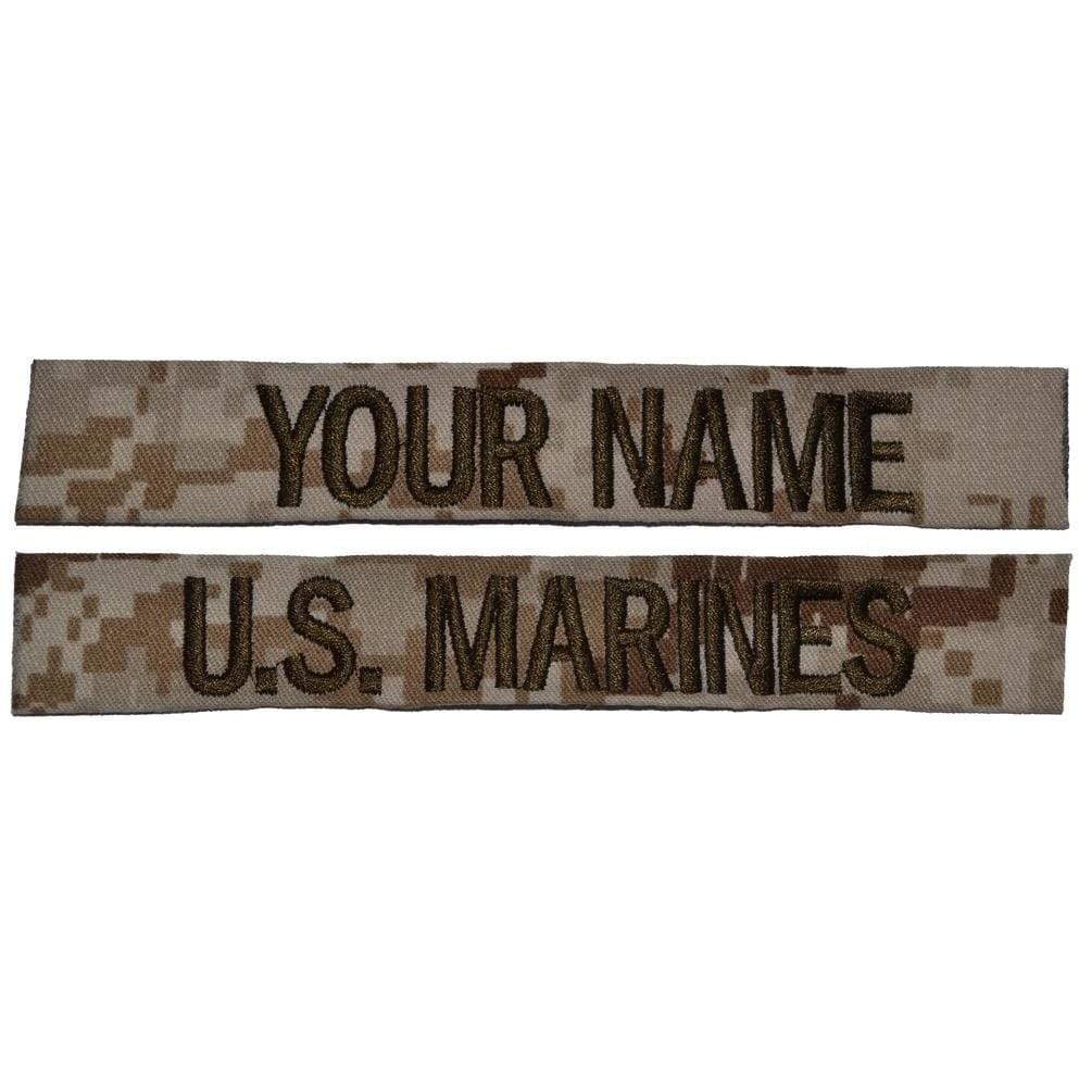 Tactical Gear Junkie Name Tapes 2 Piece Custom Name Tape Set - SEW ON - Desert Marpat