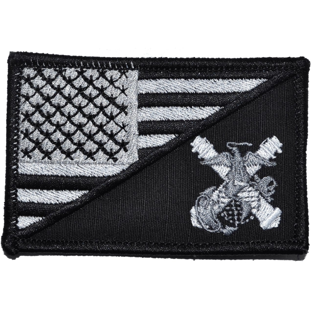 Tactical Gear Junkie Patches Black USMC Artillery USA Flag - 2.25x3.5 Patch