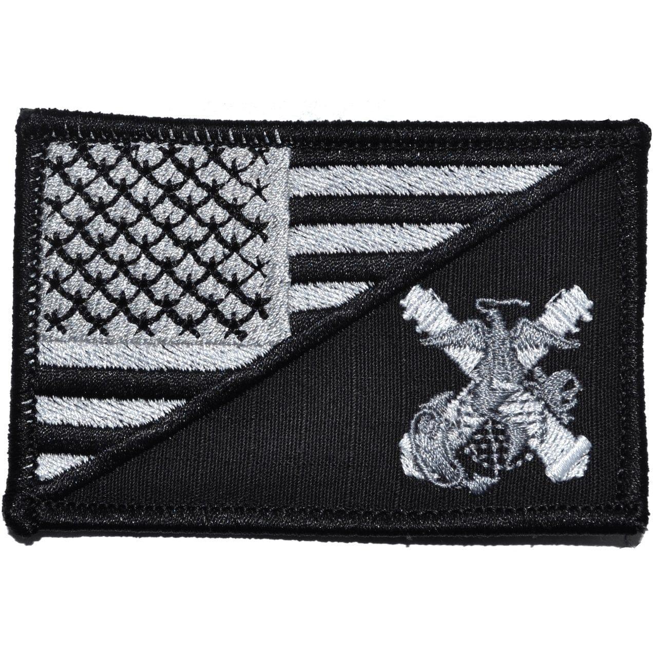 Tactical Gear Junkie Patches Black USMC Artillery USA Flag - 2.25x3.5 Patch