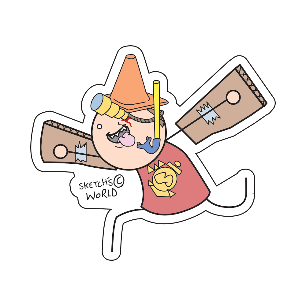 Tactical Gear Junkie Stickers Sketch's World © Flying Marine - 3.5x3 inch Sticker