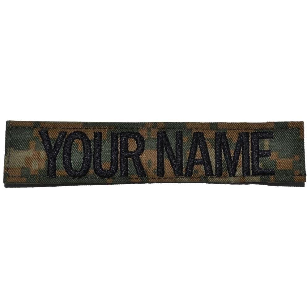 Tactical Gear Junkie Name Tapes Single Custom Name Tape w/ Hook Fastener Backing - Woodland Marpat