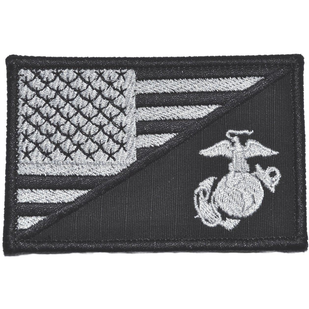 Tactical Gear Junkie Patches Black USMC EGA USA Flag - 2.25x3.5 Patch