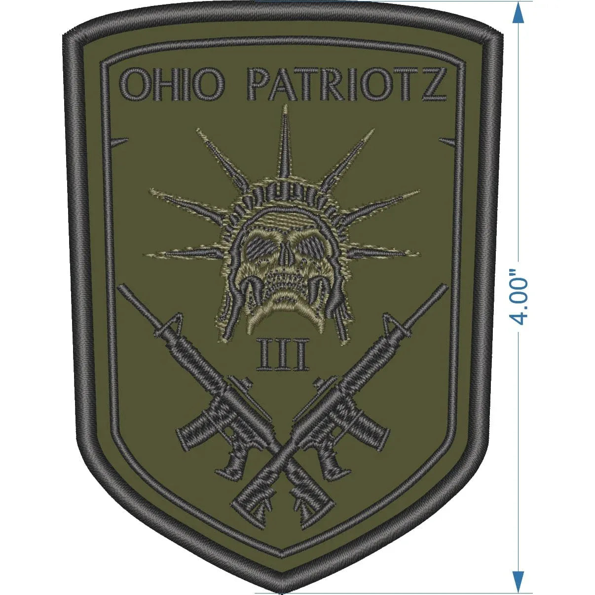 Other Random Stuff Ohio Patriotz - 4 inch Patch - Olive Drab