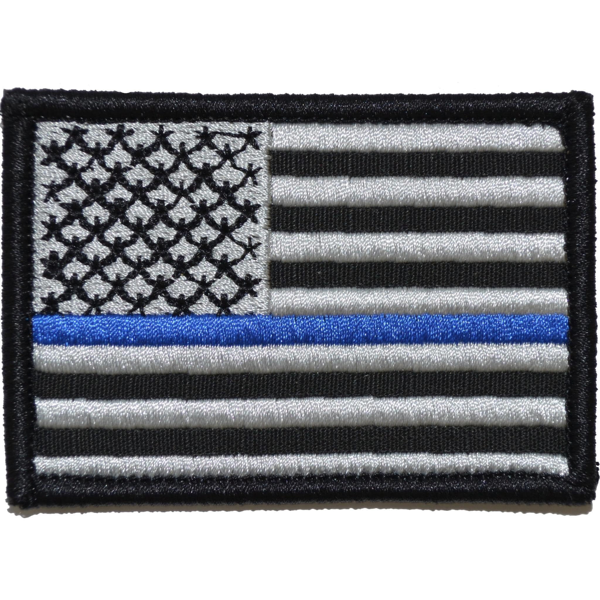 Tactical Gear Junkie Patches Black Thin Blue Line American Flag - 2x3 Hat Patch