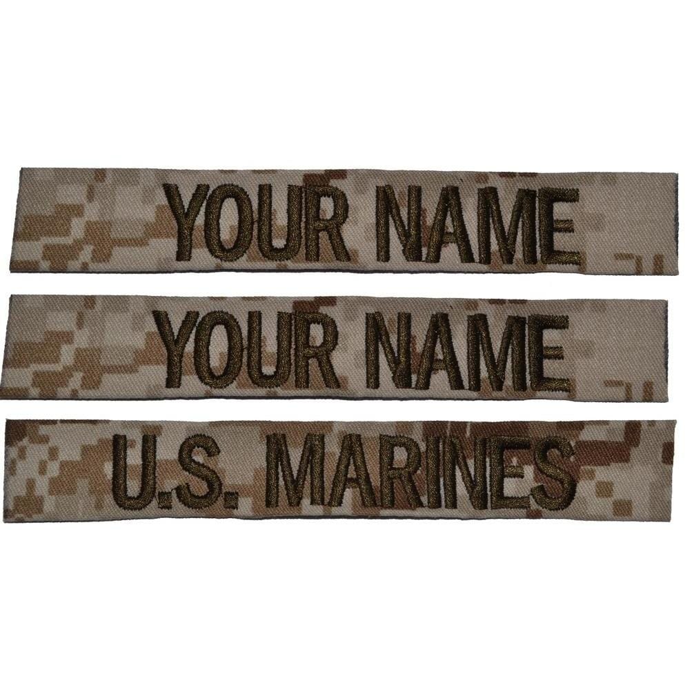 Tactical Gear Junkie Name Tapes 3 Piece Custom Name Tape Set - SEW ON - Desert Marpat