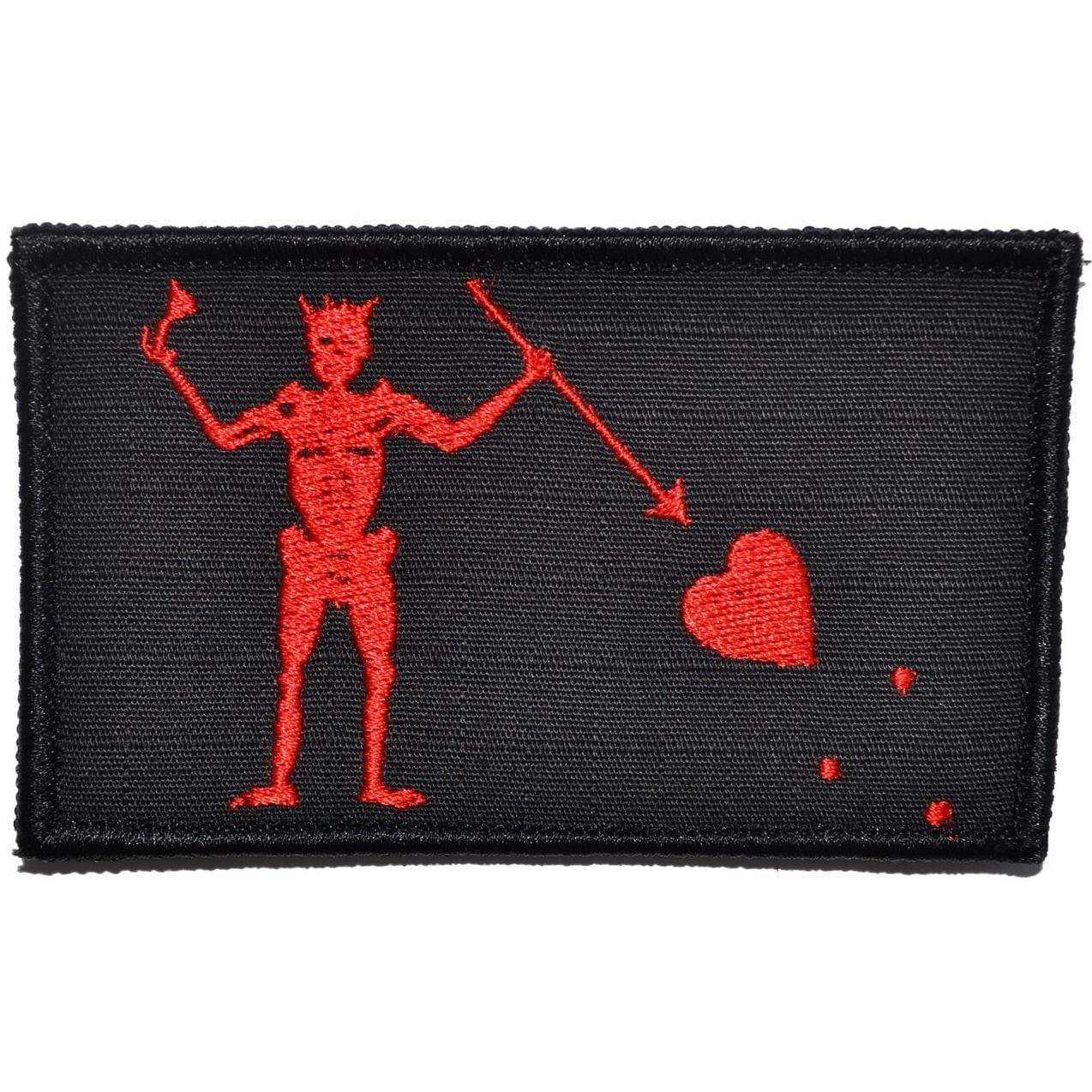 Tactical Gear Junkie Patches Black w/ Red Edward Teach Blackbeard Pirate Flag - 3.75x2.25 Patch